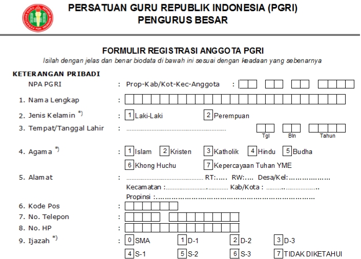 Pendaftaran PGRI Kepulauan Talaud - Persatuan Guru Republik Indonesia Cabang Kepulauan Talaud
